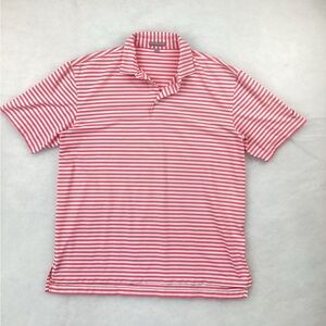 PETER MILLAR Summer Comfort Performance Golf Polo Striped Pink MS15EK51S Sz L